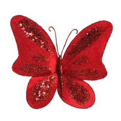 Red Velvet and Sequin Butterfly Clip Butterflies And Birds|