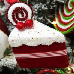 Red Velvet Cake Slice Christmas Tree Decoration Christmas Tree Decorations|