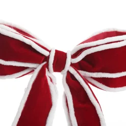 Red Velvet Christmas Bow with Fur Trim Christmas Bells And Bows|