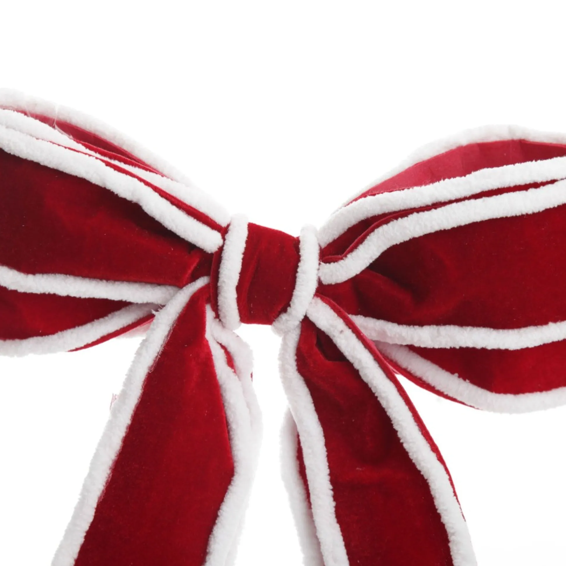 Red Velvet Christmas Bow with Fur Trim Christmas Bells And Bows|