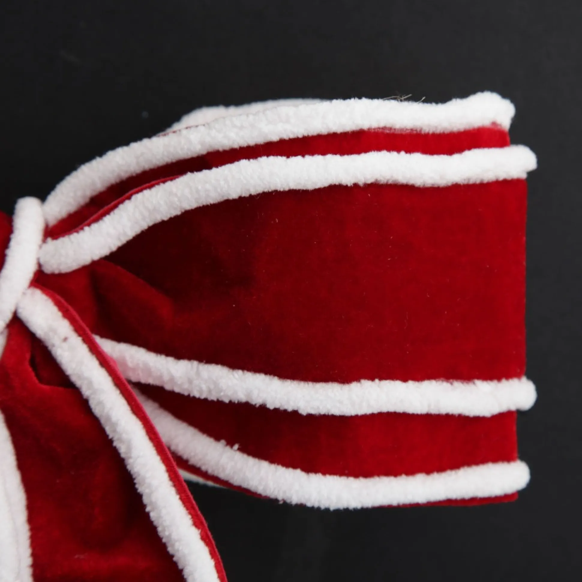 Red Velvet Christmas Bow with Fur Trim Christmas Bells And Bows|