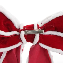 Red Velvet Christmas Bow with Fur Trim Christmas Bells And Bows|