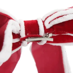 Red Velvet Christmas Bow with Fur Trim Christmas Bells And Bows|