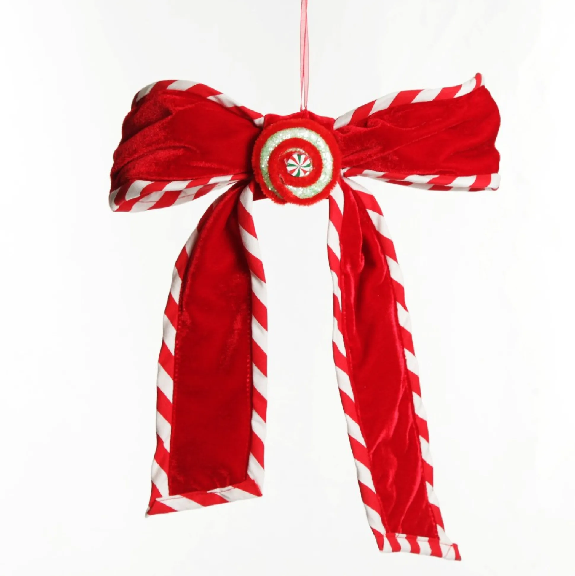 Red Velvet Christmas Bow with Candy Christmas Bells And Bows|