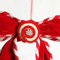 Red Velvet Christmas Bow with Candy Christmas Bells And Bows|