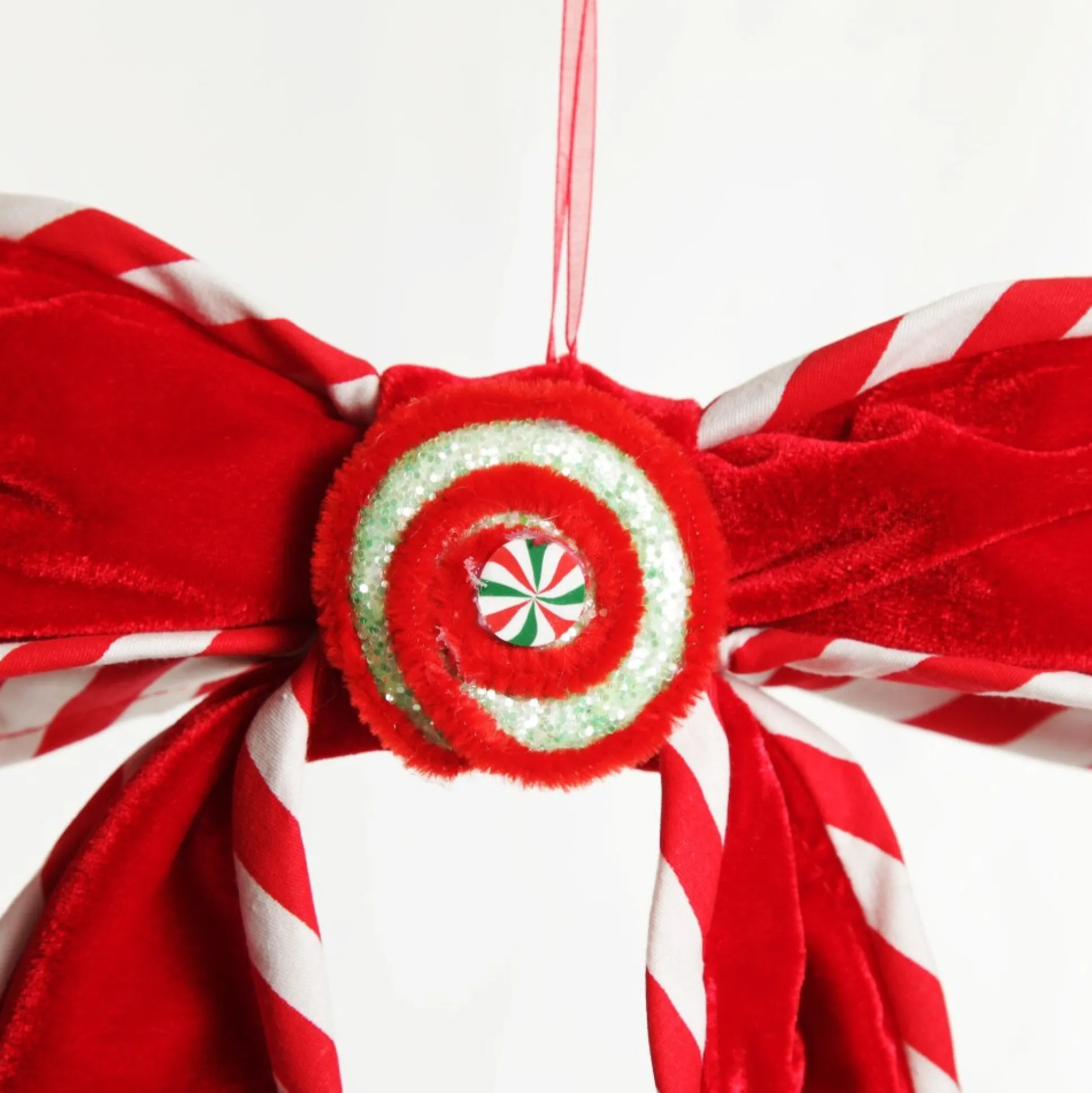 Red Velvet Christmas Bow with Candy Christmas Bells And Bows|