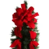 Red Velvet Deluxe Tree Topper Bow with Streamers Tree Toppers|