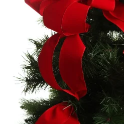 Red Velvet Deluxe Tree Topper Bow with Streamers Tree Toppers|