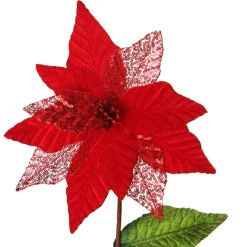 Red Velvet Sequin Flower Christmas Flowers|