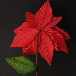 Red Velvet Sequin Flower Christmas Flowers|