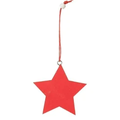 Red Vintage Deer Stamped Christmas Decorations - Set of 6 Christmas Tree Decorations|