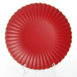 Red with Gold Edging Christmas Charger Plate Christmas Table Decor|