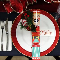 Red with Gold Edging Christmas Charger Plate Christmas Table Decor|