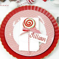 Red with Gold Edging Christmas Charger Plate Christmas Table Decor|
