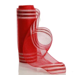 Red with White Edge Decomesh Roll Decomesh|