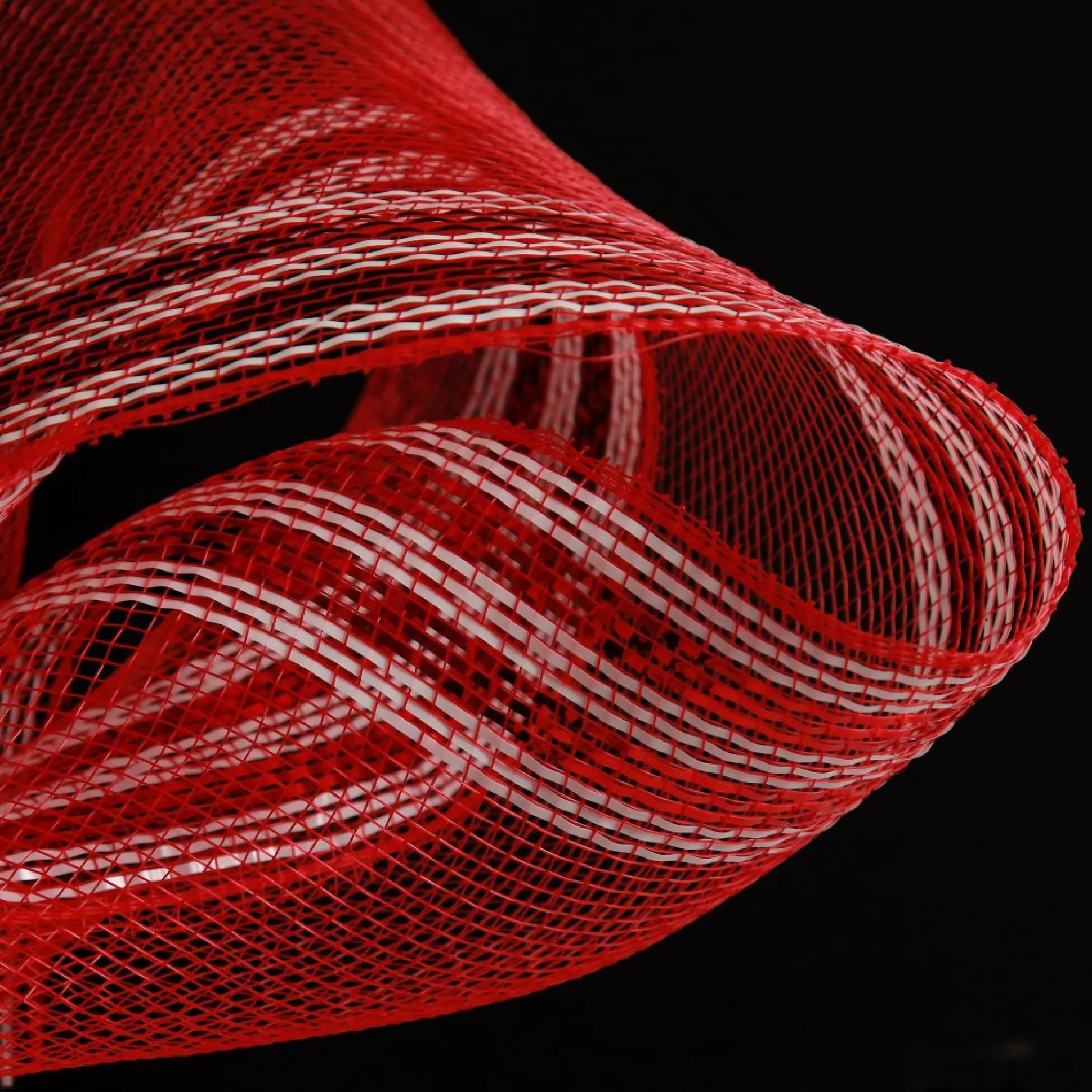 Red with White Edge Decomesh Roll Decomesh|