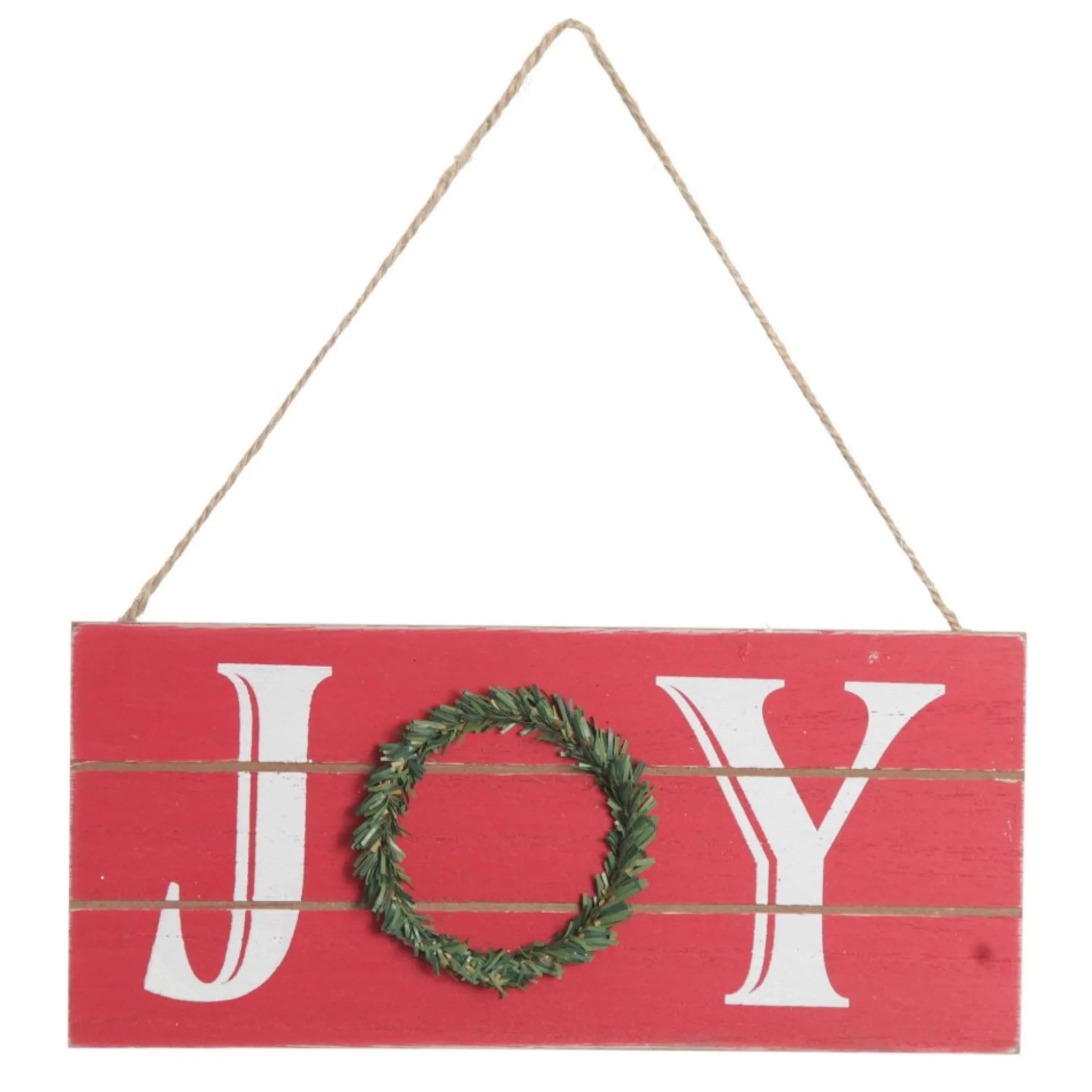Red Wood Hanging Christmas Joy Plaque Wall Hangings And Signs|