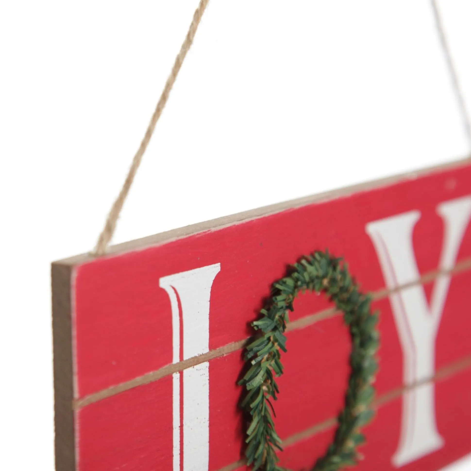 Red Wood Hanging Christmas Joy Plaque Wall Hangings And Signs|