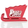 Red Wooden Sleigh with Merry Christmas Christmas Ornaments|