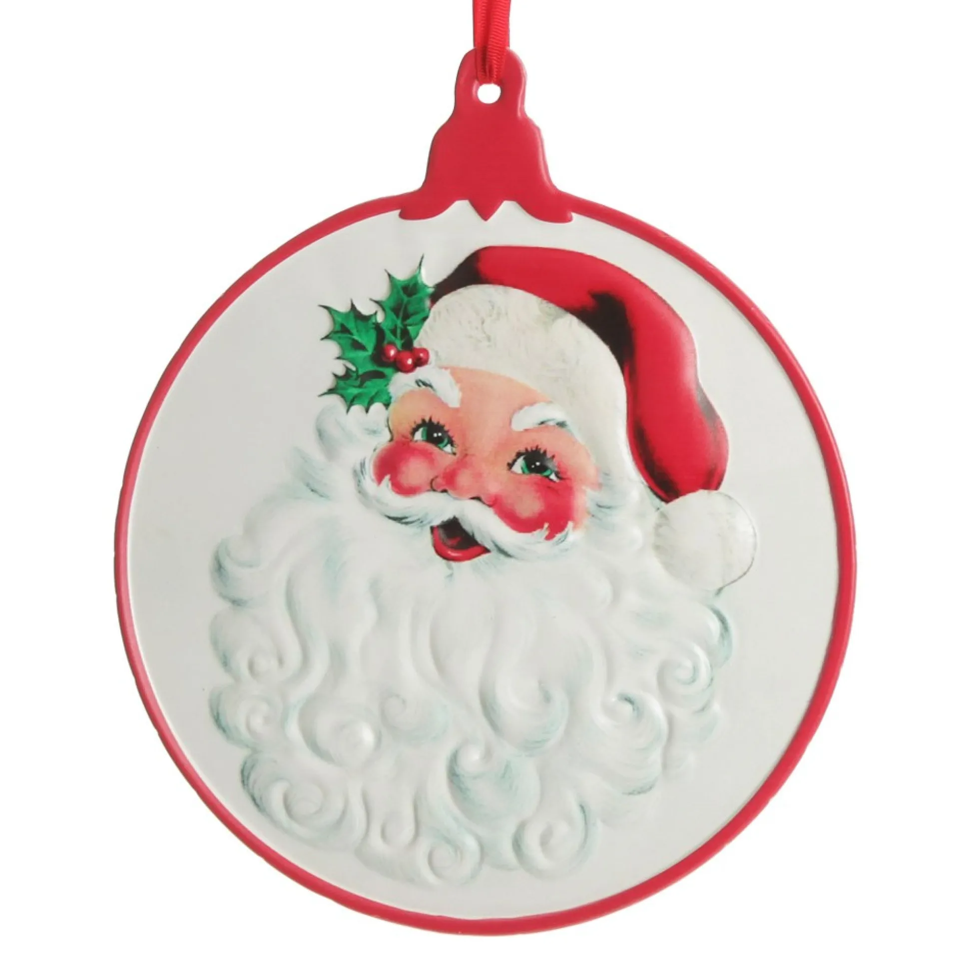 Retro Christmas Metal Santa Bauble Sign Wall Hangings And Signs|