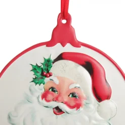 Retro Christmas Metal Santa Bauble Sign Wall Hangings And Signs|