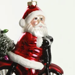 Retro Glass Santa on Motorbike Christmas Decoration Christmas Tree Decorations|