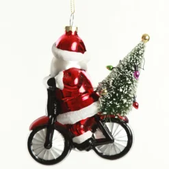 Retro Glass Santa on Motorbike Christmas Decoration Christmas Tree Decorations|