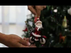 Retro Glass Santa on Motorbike Christmas Decoration Christmas Tree Decorations|