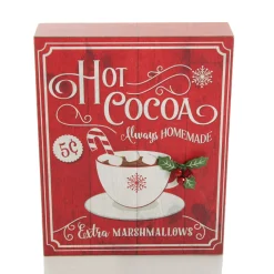 Retro Hot Cocoa Christmas Wall Box Sign Wall Hangings And Signs|