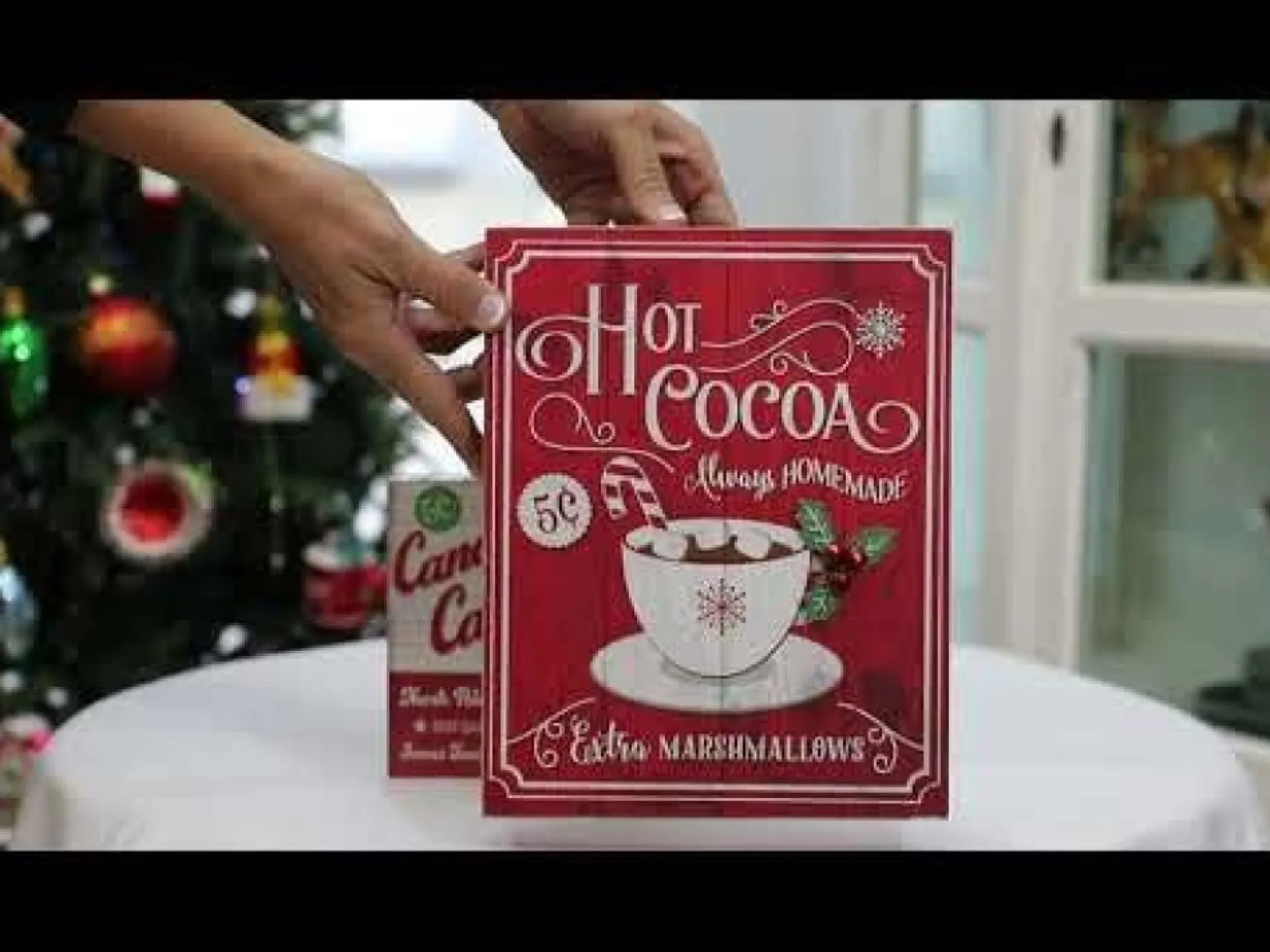 Retro Hot Cocoa Christmas Wall Box Sign Wall Hangings And Signs|