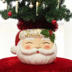 Retro Santa Planter Pot Christmas Ornament Christmas Ornaments|