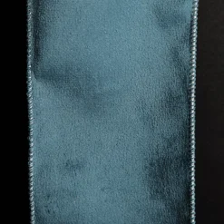 Reversible Blue Velvet and Champagne Satin Wired Christmas Ribbon Garland Tree Garlands|