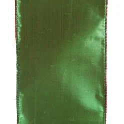 Reversible Dark Red Velvet and Green Satin Wired Christmas Ribbon Garland Tree Garlands|
