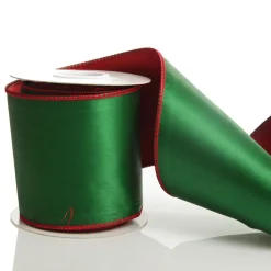 Reversible Green and Red Satin Wired Christmas Ribbon Garland Tree Garlands|