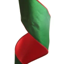 Reversible Green and Red Satin Wired Christmas Ribbon Garland Tree Garlands|