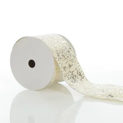 Reversible Ivory Velvet and Silver Sequin Wired Ribbon Garland Tree Garlands|