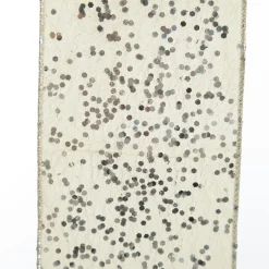 Reversible Ivory Velvet and Silver Sequin Wired Ribbon Garland Tree Garlands|