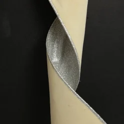 Reversible Ivory Velvet and Silver Glitter Wired Ribbon Garland Tree Garlands|