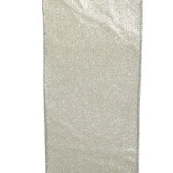 Reversible Ivory Velvet and Silver Glitter Wired Ribbon Garland Tree Garlands|