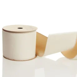 Reversible Ivory Velvet and Satin Wired Christmas Ribbon Garland Tree Garlands|