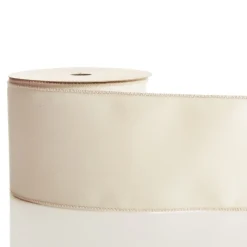 Reversible Ivory Velvet and Satin Wired Christmas Ribbon Garland Tree Garlands|