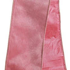 Reversible Pink Velour and Satin Wired Christmas Ribbon Garland Tree Garlands|