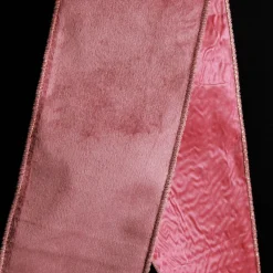Reversible Pink Velour and Satin Wired Christmas Ribbon Garland Tree Garlands|