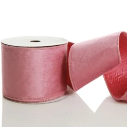 Reversible Pink Velour and Satin Wired Christmas Ribbon Garland Tree Garlands|