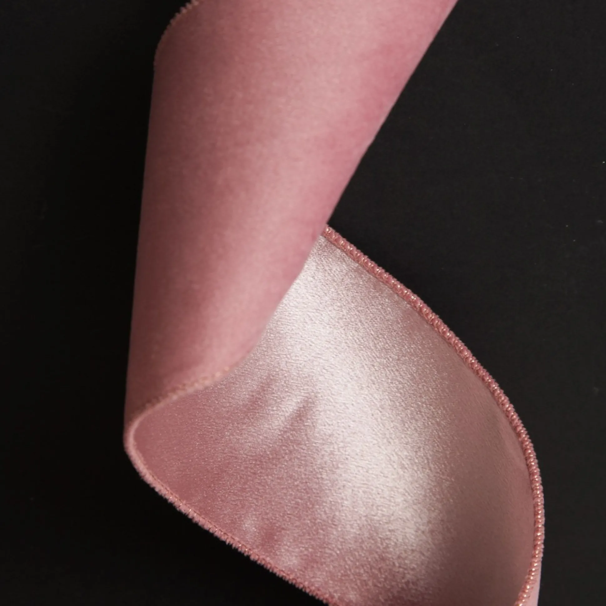 Reversible Pink Velvet and Satin Wired Christmas Ribbon Garland Tree Garlands|