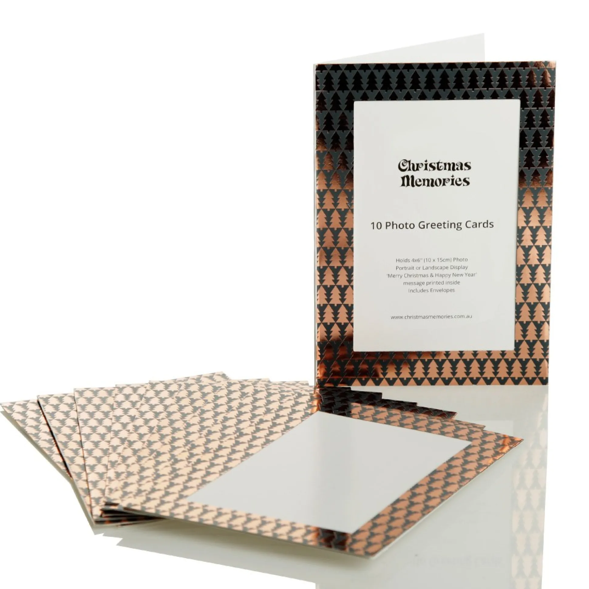 Rose Gold Christmas Tree - Photo Greeting Cards 10 Pack Photo Gifts|