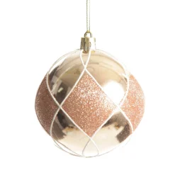 Rose Gold Diamond Christmas Baubles - Set of 4 Christmas Bauble Sets|