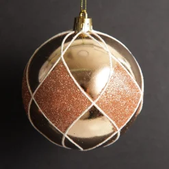 Rose Gold Diamond Christmas Baubles - Set of 4 Christmas Bauble Sets|