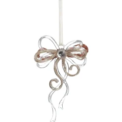 Rose Gold Glitter and Clear Acrylic Bow Tree Decoration Christmas Tree Decorations|