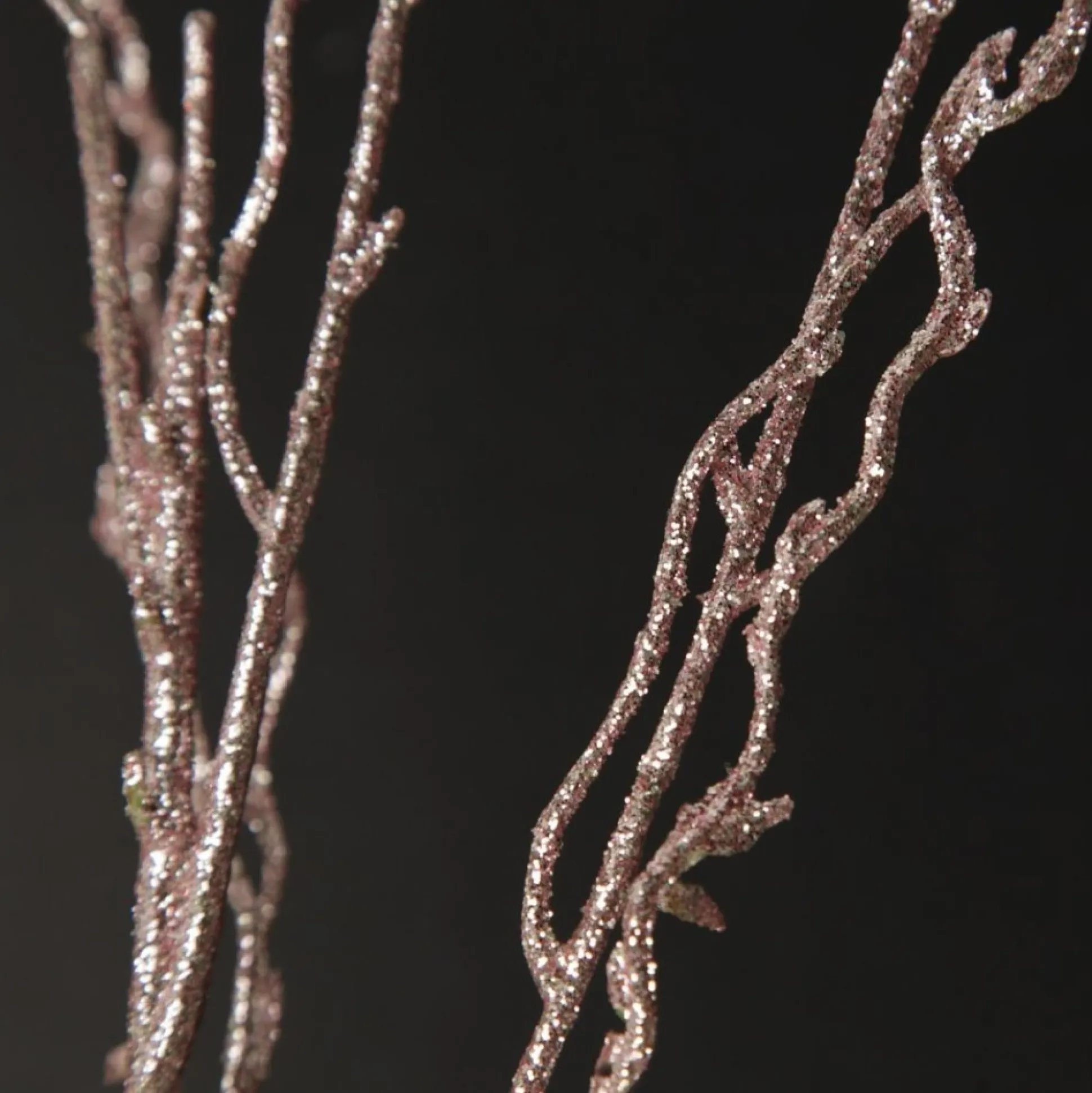 Rose Gold Glitter Branch Christmas Sprays|